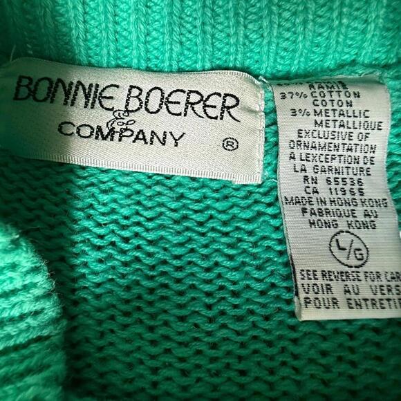 BONNIE BOERER Appliqué Panda Metallic Sweater – Size L/G - Picture 7 of 8